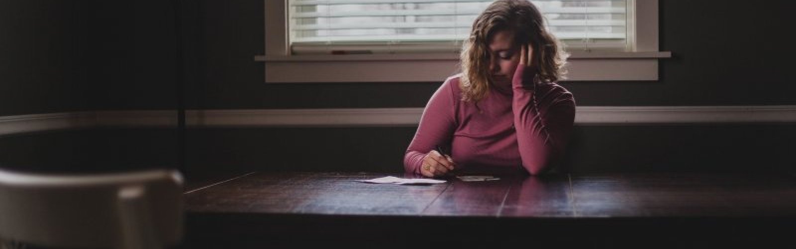 Person sitting at a table